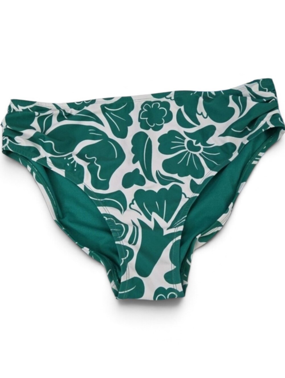 Members Mark Green Floral Women's Bikini Bottom - Classic Coverage